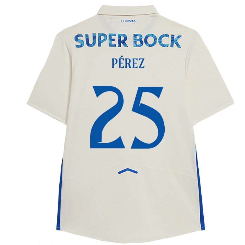 Danxen Dames Tomás Pérez #25 Wit Blauw Thuisshirt Derde Tenue 2025/26 T-Shirt