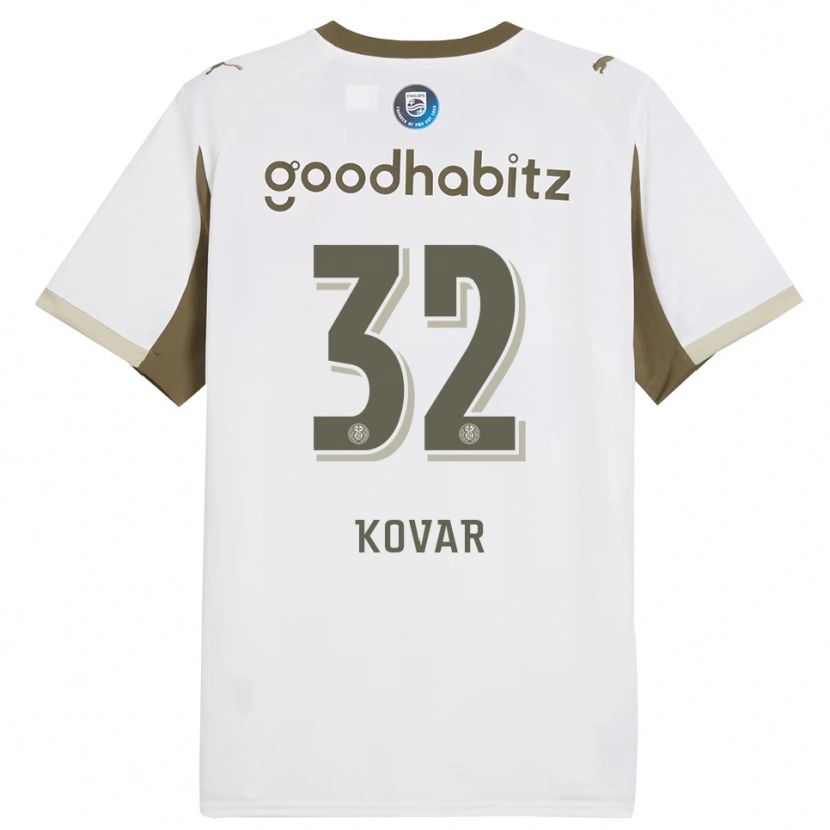 Danxen Dames Matej Kovar #32 Wit Grijs Thuisshirt Derde Tenue 2025/26 T-Shirt