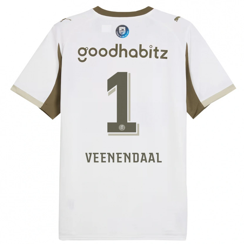 Danxen Dames Sari Van Veenendaal #1 Wit Grijs Thuisshirt Derde Tenue 2025/26 T-Shirt