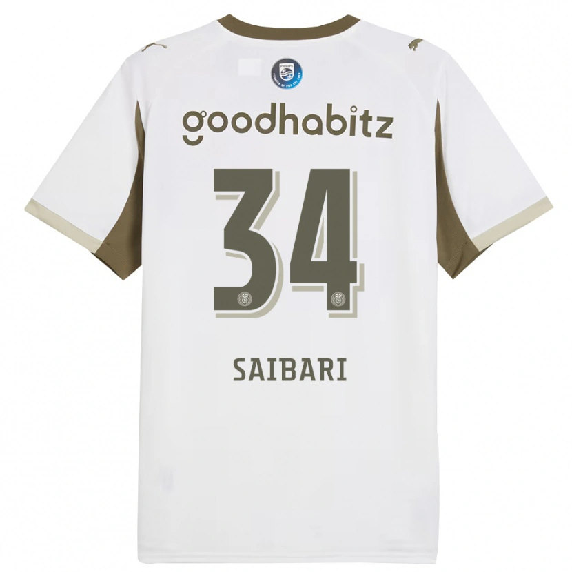 Danxen Dames Ismael Saibari #34 Wit Grijs Thuisshirt Derde Tenue 2025/26 T-Shirt