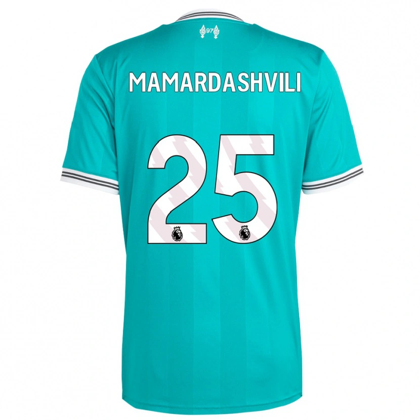 Danxen Dames Giorgi Mamardashvili #25 Groen Wit Thuisshirt Derde Tenue 2025/26 T-Shirt