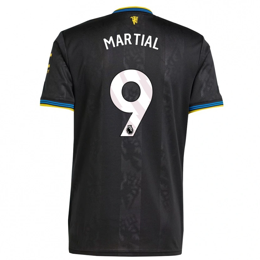 Danxen Dames Anthony Martial #9 Zwart Geel Blauw Thuisshirt Derde Tenue 2025/26 T-Shirt