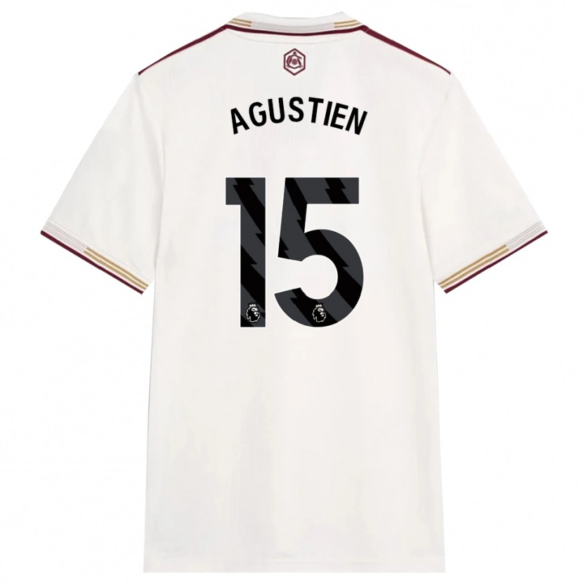 Danxen Dames Demiane Agustien #15 Gebroken Wit Bourgondisch Thuisshirt Derde Tenue 2025/26 T-Shirt