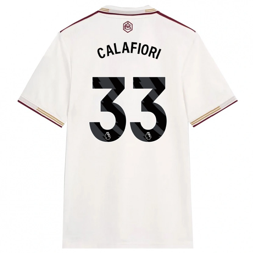 Danxen Dames Riccardo Calafiori #33 Gebroken Wit Bourgondisch Thuisshirt Derde Tenue 2025/26 T-Shirt