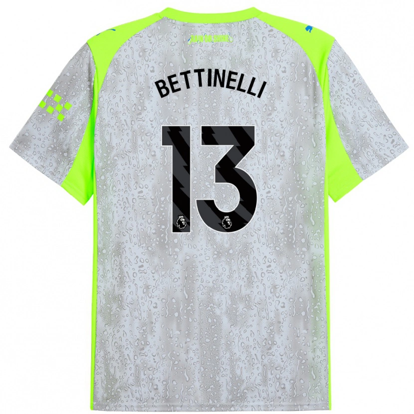 Danxen Dames Marcus Bettinelli #13 Grijs Geel Thuisshirt Derde Tenue 2025/26 T-Shirt