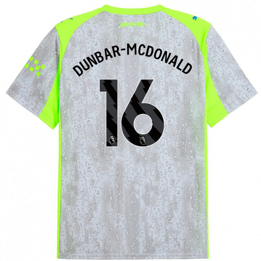 Danxen Dames Christian Dunbar-Mcdonald #16 Grijs Geel Thuisshirt Derde Tenue 2025/26 T-Shirt