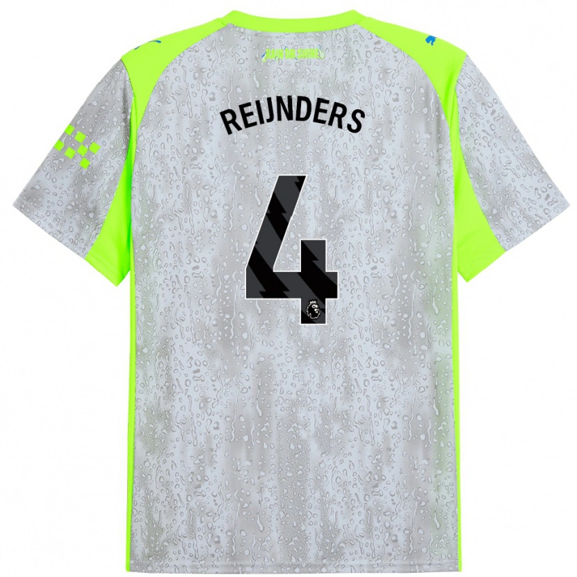 Danxen Dames Tijjani Reijnders #4 Grijs Geel Thuisshirt Derde Tenue 2025/26 T-Shirt