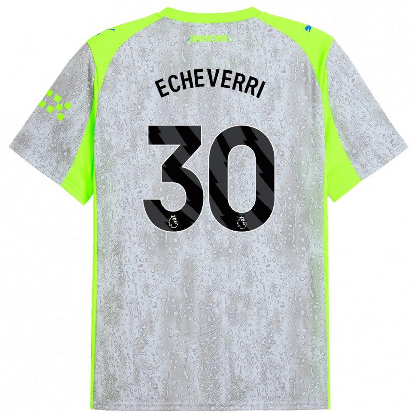 Danxen Dames Claudio Echeverri #30 Grijs Geel Thuisshirt Derde Tenue 2025/26 T-Shirt