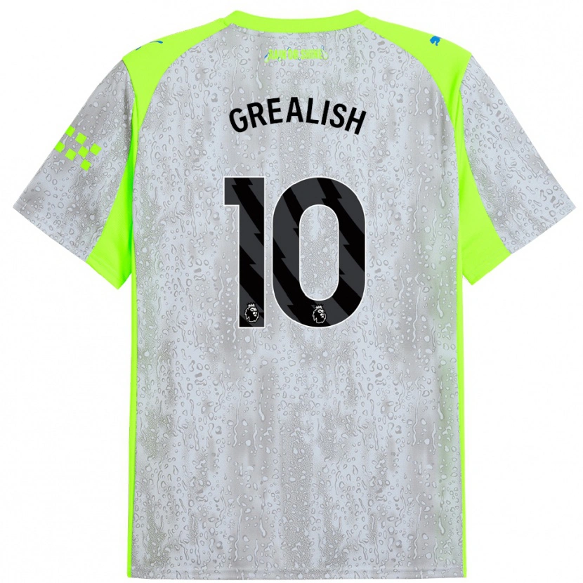 Danxen Dames Jack Grealish #10 Grijs Geel Thuisshirt Derde Tenue 2025/26 T-Shirt