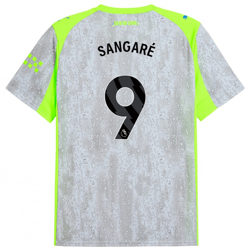 Danxen Dames Mahamadou Sangaré #9 Grijs Geel Thuisshirt Derde Tenue 2025/26 T-Shirt