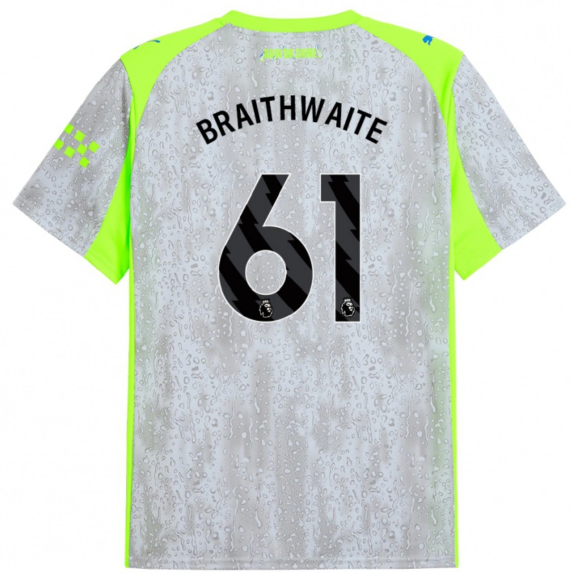 Danxen Dames Kaden Braithwaite #61 Grijs Geel Thuisshirt Derde Tenue 2025/26 T-Shirt