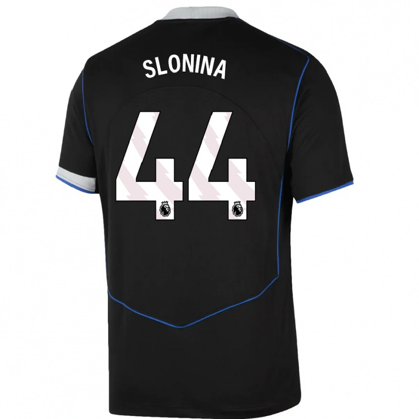 Danxen Dames Gabriel Slonina #44 Zwart Blauw Zilver Thuisshirt Derde Tenue 2025/26 T-Shirt