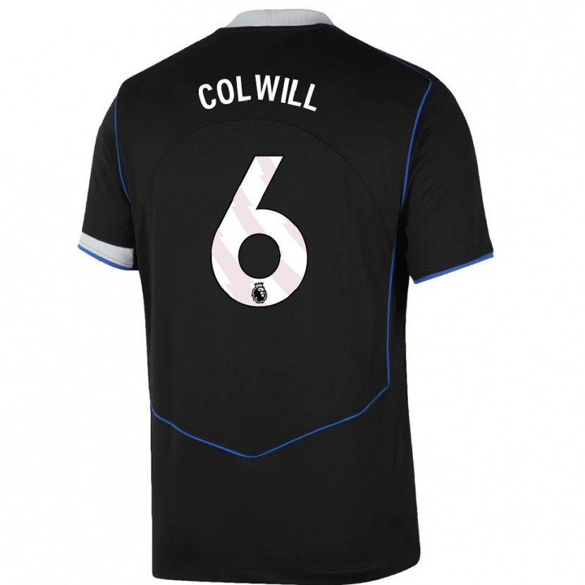 Danxen Dames Levi Colwill #6 Zwart Blauw Zilver Thuisshirt Derde Tenue 2025/26 T-Shirt