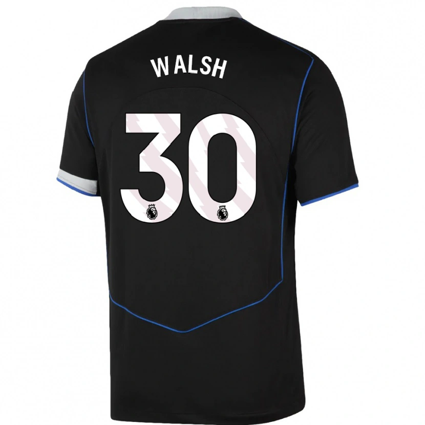 Danxen Dames Keira Walsh #30 Zwart Blauw Zilver Thuisshirt Derde Tenue 2025/26 T-Shirt