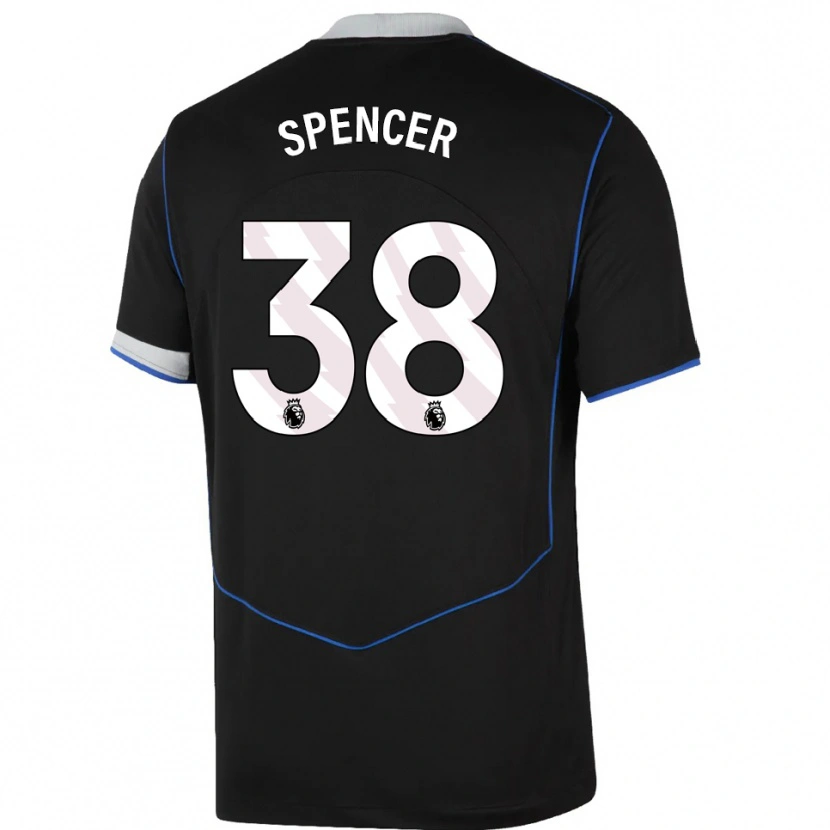 Danxen Dames Becky Spencer #38 Zwart Blauw Zilver Thuisshirt Derde Tenue 2025/26 T-Shirt