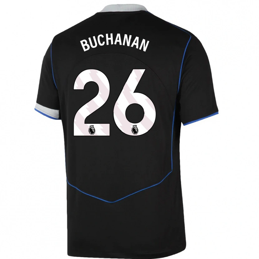 Danxen Dames Kadeisha Buchanan #26 Zwart Blauw Zilver Thuisshirt Derde Tenue 2025/26 T-Shirt