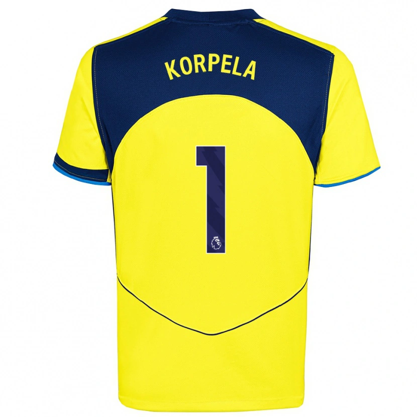 Danxen Dames Tinja-Riikka Korpela #1 Geel Marineblauw Thuisshirt Derde Tenue 2025/26 T-Shirt