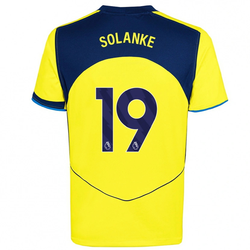 Danxen Dames Dominic Solanke #19 Geel Marineblauw Thuisshirt Derde Tenue 2025/26 T-Shirt