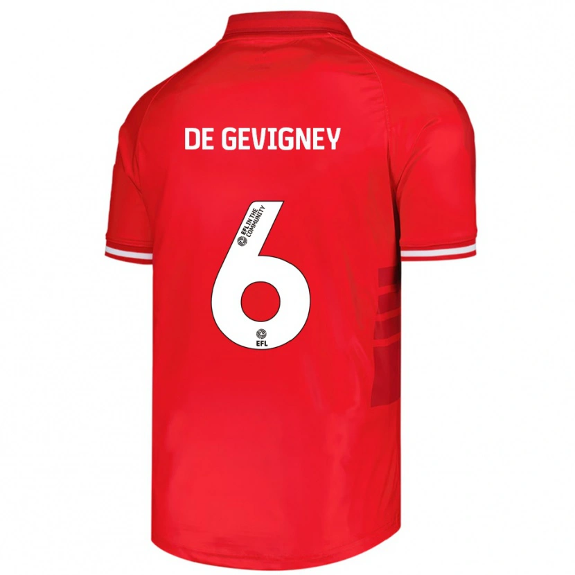 Danxen Kinderen Maël De Gevigney #6 Rood Wit Thuisshirt Thuistenue 2025/26 T-Shirt