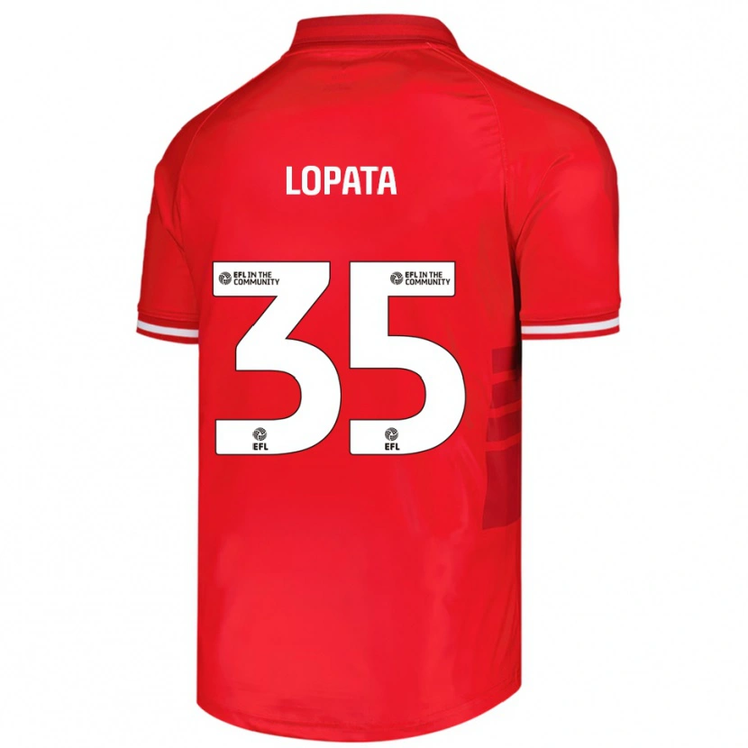 Danxen Kinderen Kacper Lopata #35 Rood Wit Thuisshirt Thuistenue 2025/26 T-Shirt