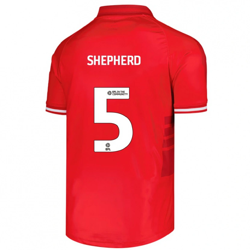 Danxen Kinderen Jack Shepherd #5 Rood Wit Thuisshirt Thuistenue 2025/26 T-Shirt