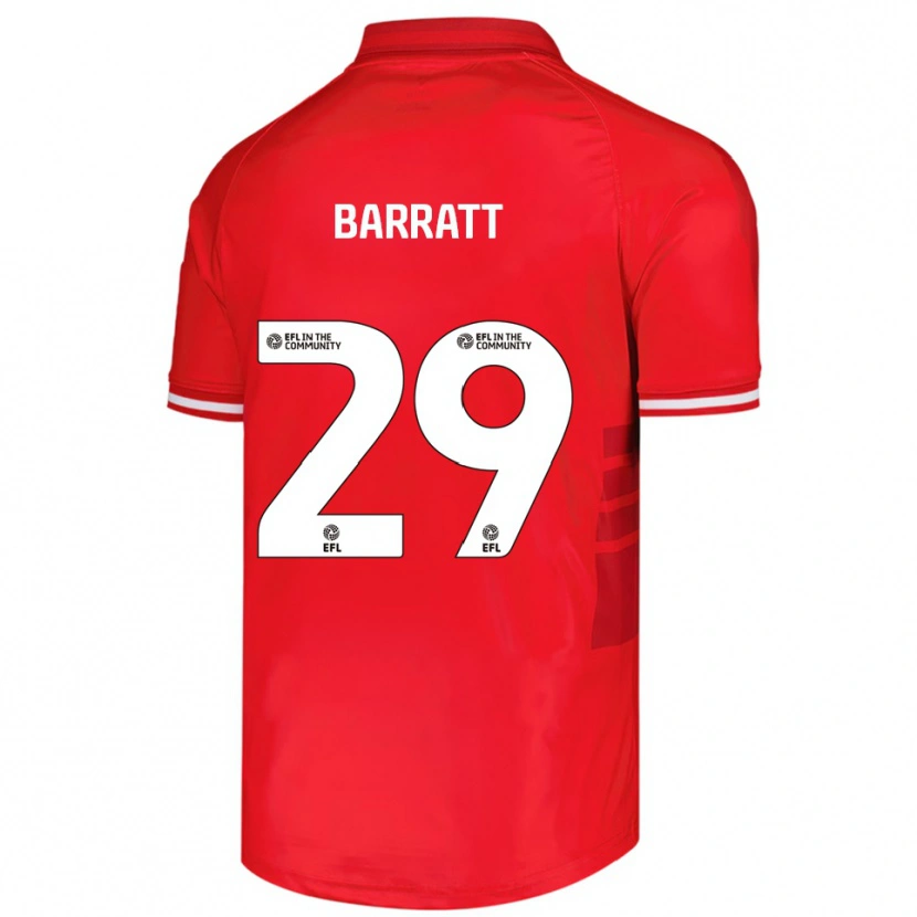 Danxen Kinderen Connor Barratt #29 Rood Wit Thuisshirt Thuistenue 2025/26 T-Shirt