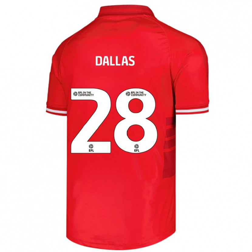 Danxen Kinderen Andy Dallas #28 Rood Wit Thuisshirt Thuistenue 2025/26 T-Shirt