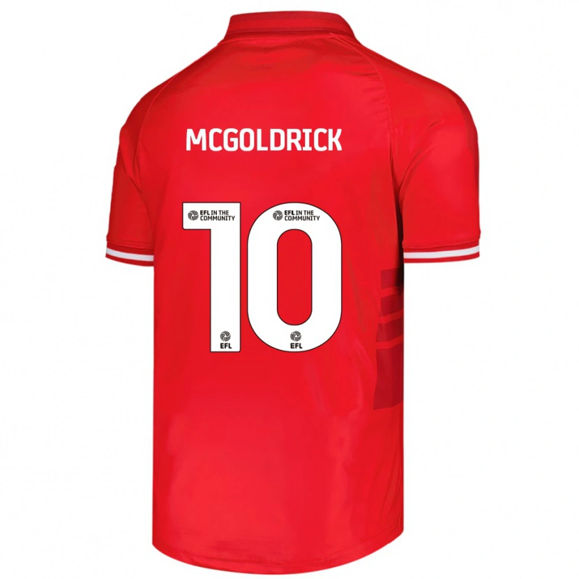 Danxen Kinderen David Mcgoldrick #10 Rood Wit Thuisshirt Thuistenue 2025/26 T-Shirt