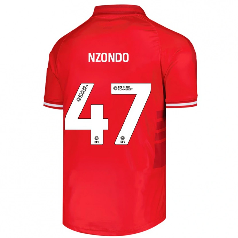 Danxen Kinderen Emmaisa Nzondo #47 Rood Wit Thuisshirt Thuistenue 2025/26 T-Shirt