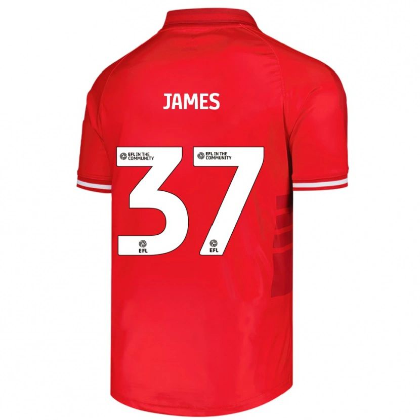 Danxen Kinderen Nathan James #37 Rood Wit Thuisshirt Thuistenue 2025/26 T-Shirt