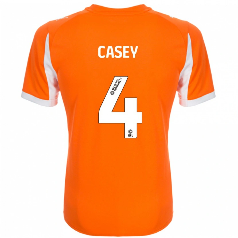 Danxen Kinderen Oliver Casey #4 Oranje Wit Thuisshirt Thuistenue 2025/26 T-Shirt
