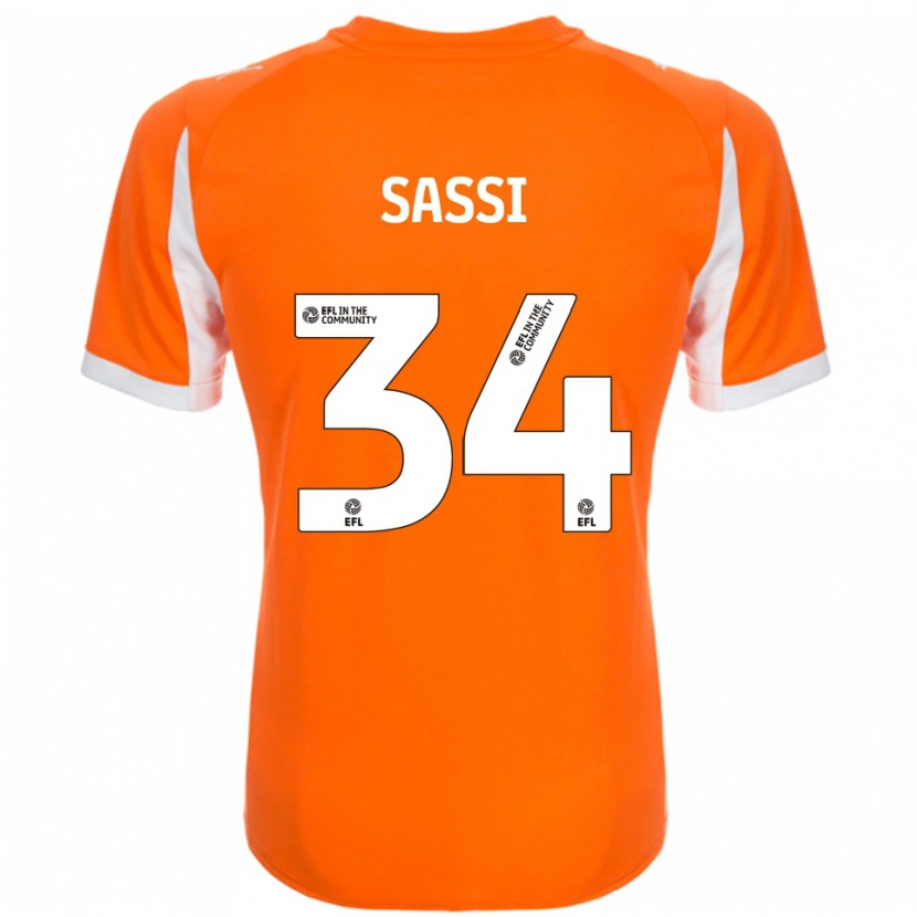 Danxen Kinderen Dan Sassi #34 Oranje Wit Thuisshirt Thuistenue 2025/26 T-Shirt