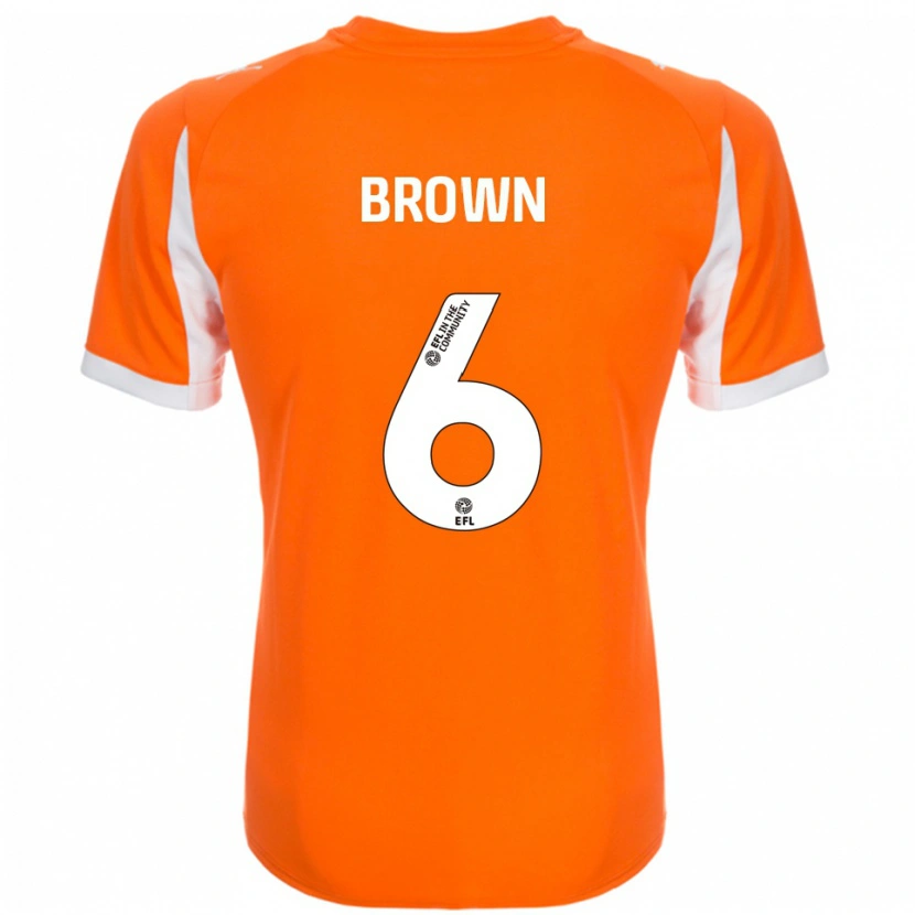 Danxen Kinderen Jordan Brown #6 Oranje Wit Thuisshirt Thuistenue 2025/26 T-Shirt