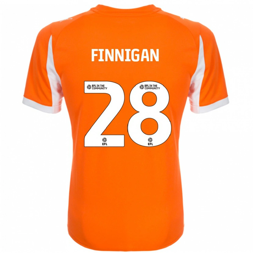 Danxen Kinderen Ryan Finnigan #28 Oranje Wit Thuisshirt Thuistenue 2025/26 T-Shirt