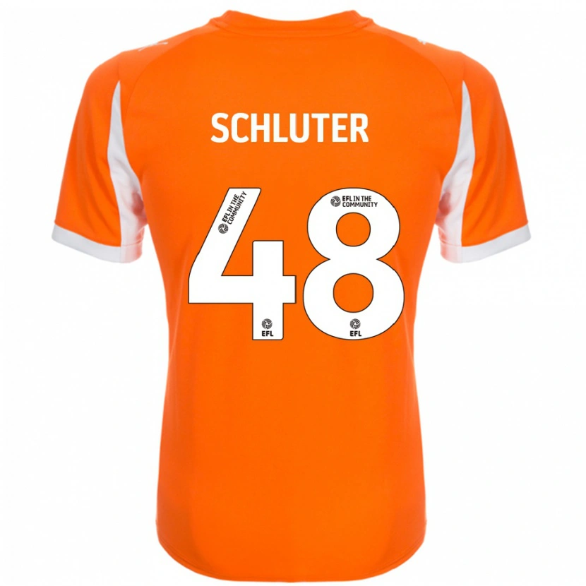 Danxen Kinderen Gabriel Schluter #48 Oranje Wit Thuisshirt Thuistenue 2025/26 T-Shirt