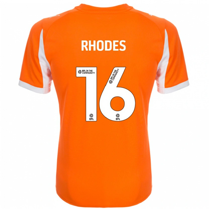 Danxen Kinderen Jordan Rhodes #16 Oranje Wit Thuisshirt Thuistenue 2025/26 T-Shirt