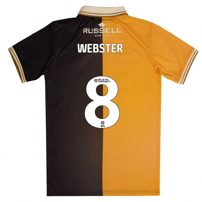 Danxen Kinderen Charlie Webster #8 Geel Zwart Thuisshirt Thuistenue 2025/26 T-Shirt