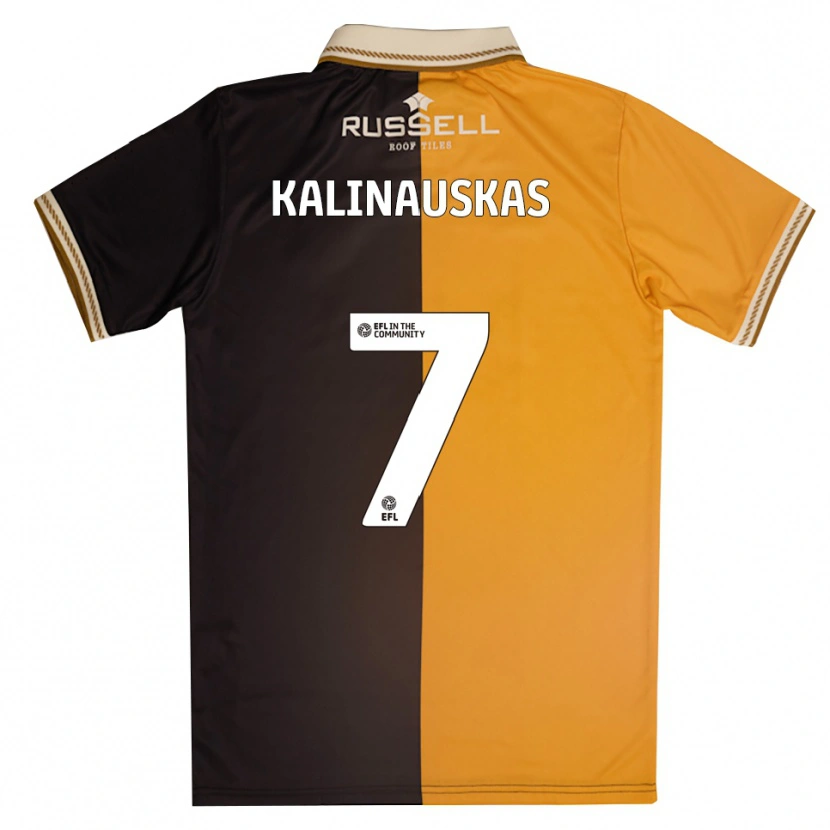 Danxen Kinderen Tomas Kalinauskas #7 Geel Zwart Thuisshirt Thuistenue 2025/26 T-Shirt