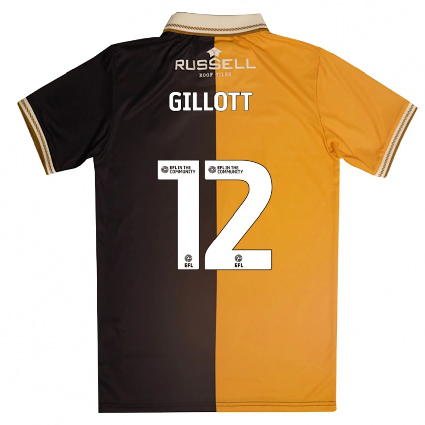 Danxen Kinderen Emily Gillott #12 Geel Zwart Thuisshirt Thuistenue 2025/26 T-Shirt