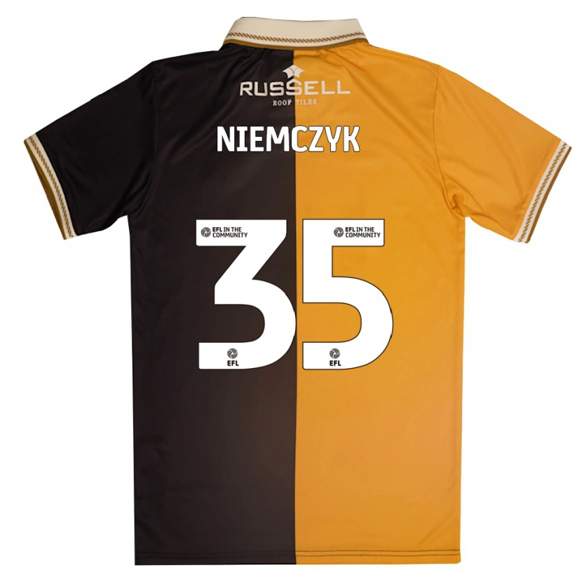 Danxen Kinderen Jakub Niemczyk #35 Geel Zwart Thuisshirt Thuistenue 2025/26 T-Shirt