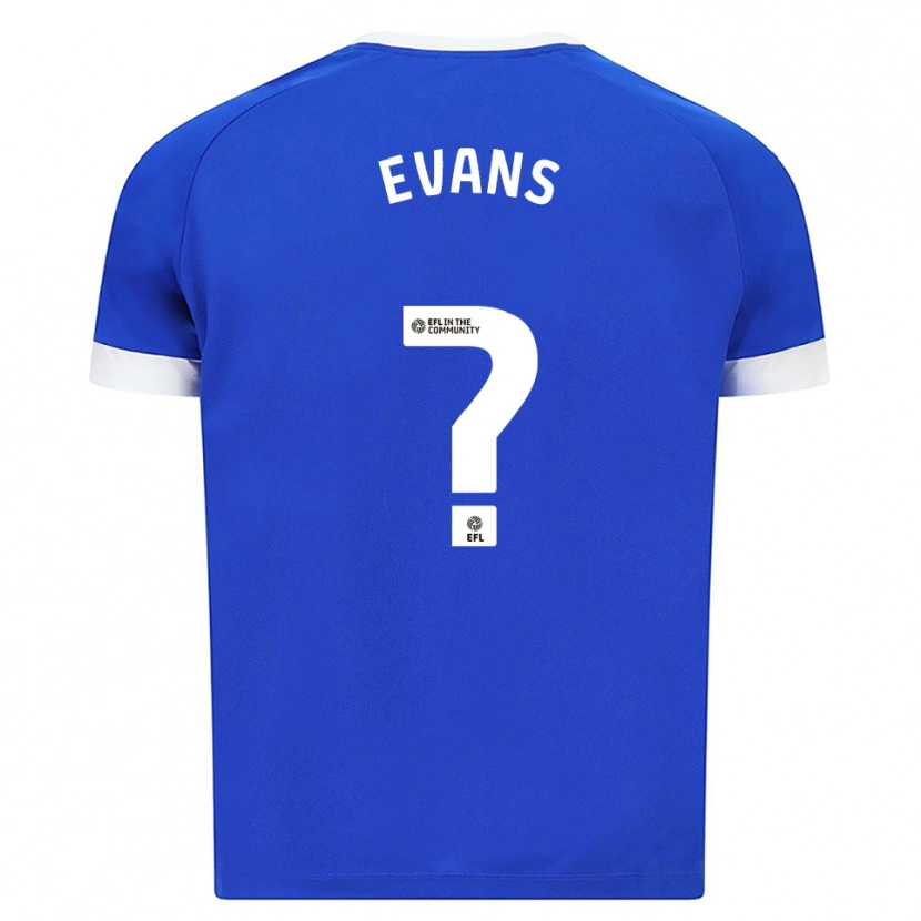 Danxen Kinderen Grufydd Evans #0 Blauw Wit Thuisshirt Thuistenue 2025/26 T-Shirt