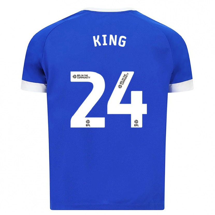 Danxen Kinderen Eli King #24 Blauw Wit Thuisshirt Thuistenue 2025/26 T-Shirt