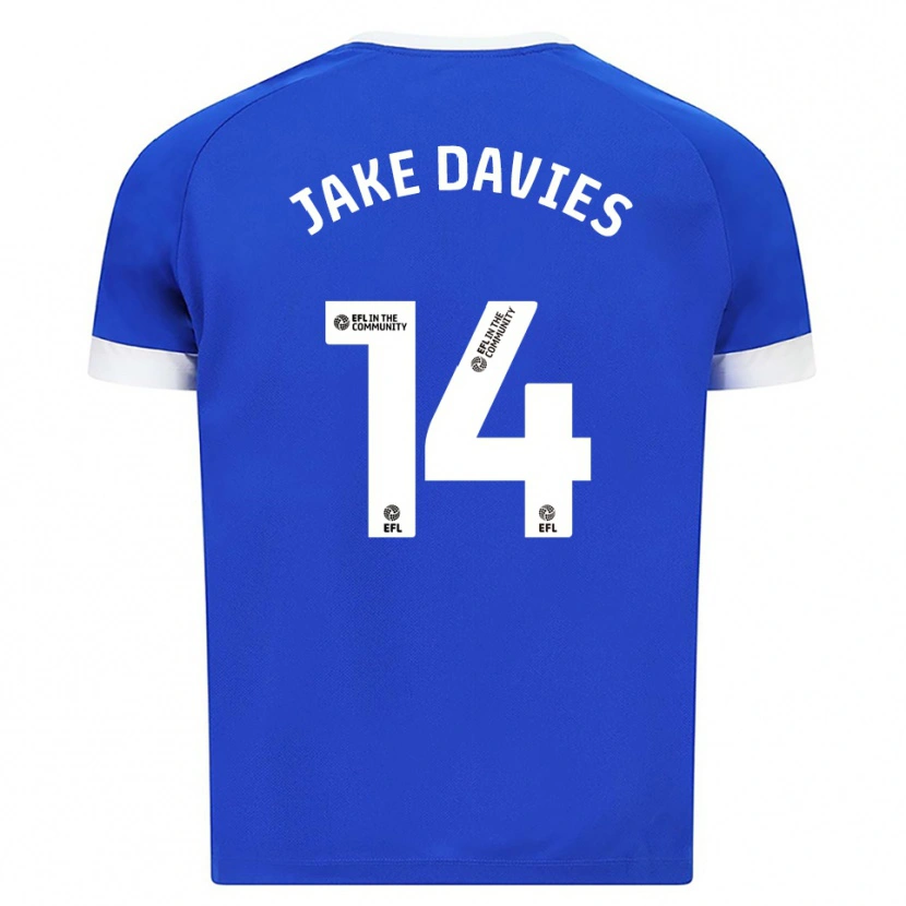Danxen Kinderen Jake Davies #14 Blauw Wit Thuisshirt Thuistenue 2025/26 T-Shirt