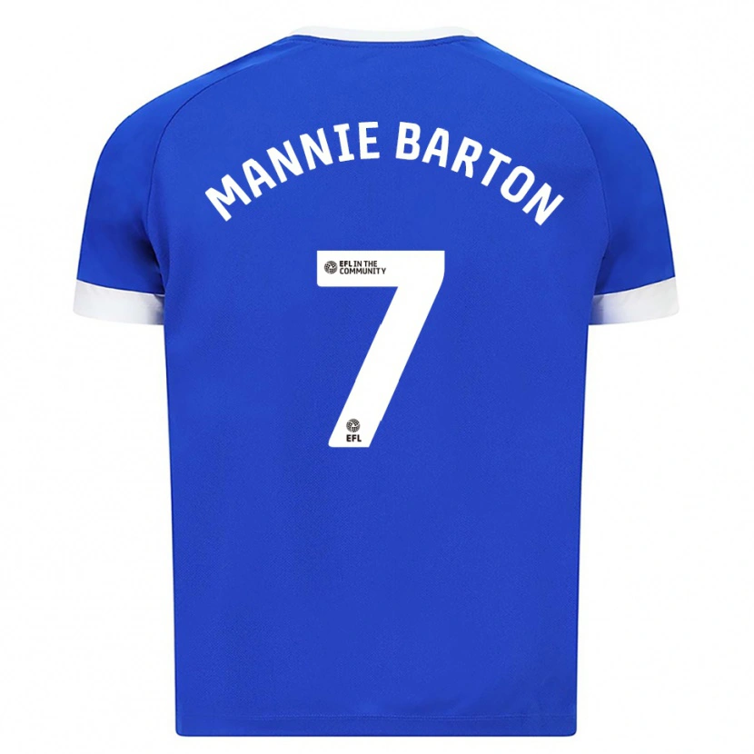 Danxen Kinderen Mannie Barton #7 Blauw Wit Thuisshirt Thuistenue 2025/26 T-Shirt