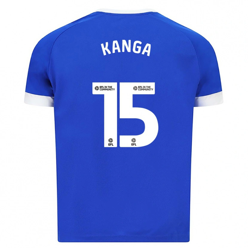 Danxen Kinderen Wilfried Kanga #15 Blauw Wit Thuisshirt Thuistenue 2025/26 T-Shirt