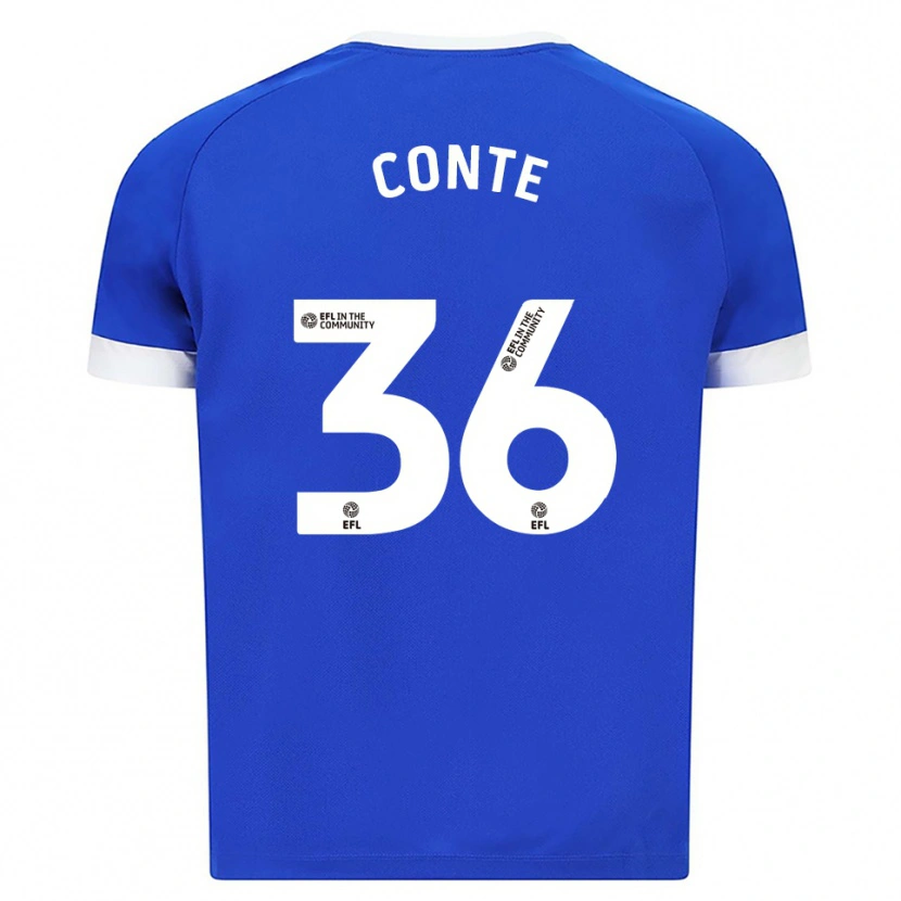 Danxen Kinderen Raheem Conte #36 Blauw Wit Thuisshirt Thuistenue 2025/26 T-Shirt