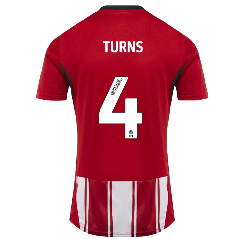 Danxen Kinderen Ed Turns #4 Rood Wit Zwart Thuisshirt Thuistenue 2025/26 T-Shirt