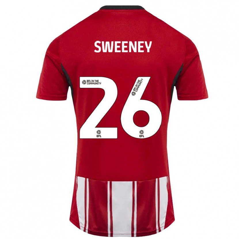 Danxen Kinderen Pierce Sweeney #26 Rood Wit Zwart Thuisshirt Thuistenue 2025/26 T-Shirt