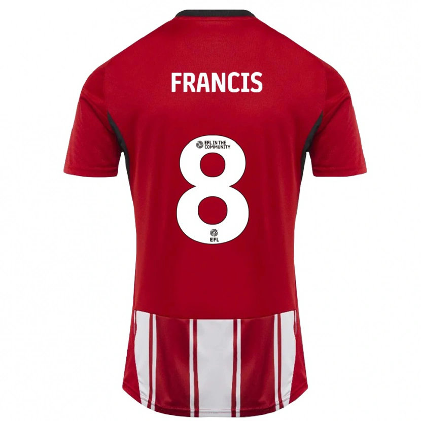Danxen Kinderen Ed Francis #8 Rood Wit Zwart Thuisshirt Thuistenue 2025/26 T-Shirt