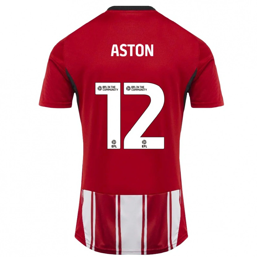 Danxen Kinderen Logan Aston #12 Rood Wit Zwart Thuisshirt Thuistenue 2025/26 T-Shirt